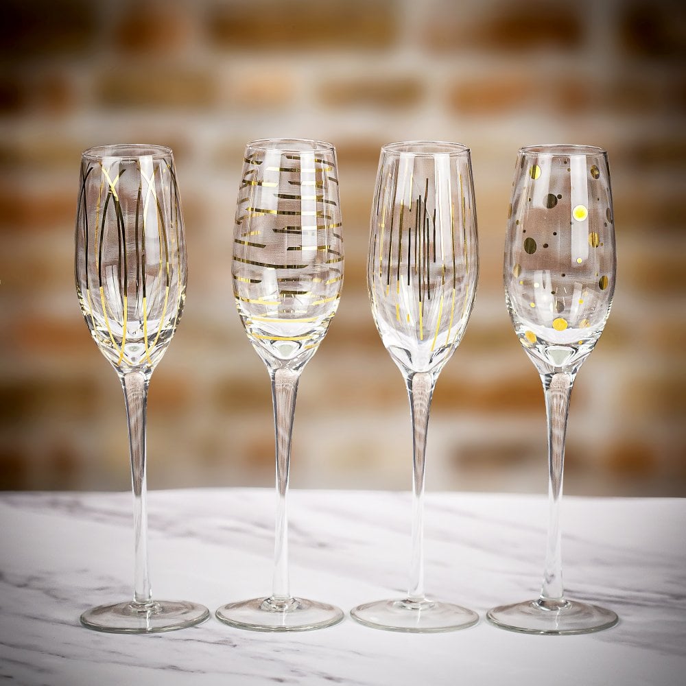 S132- 4 NEW Old Dublin Mikasa champagne outlet glasses