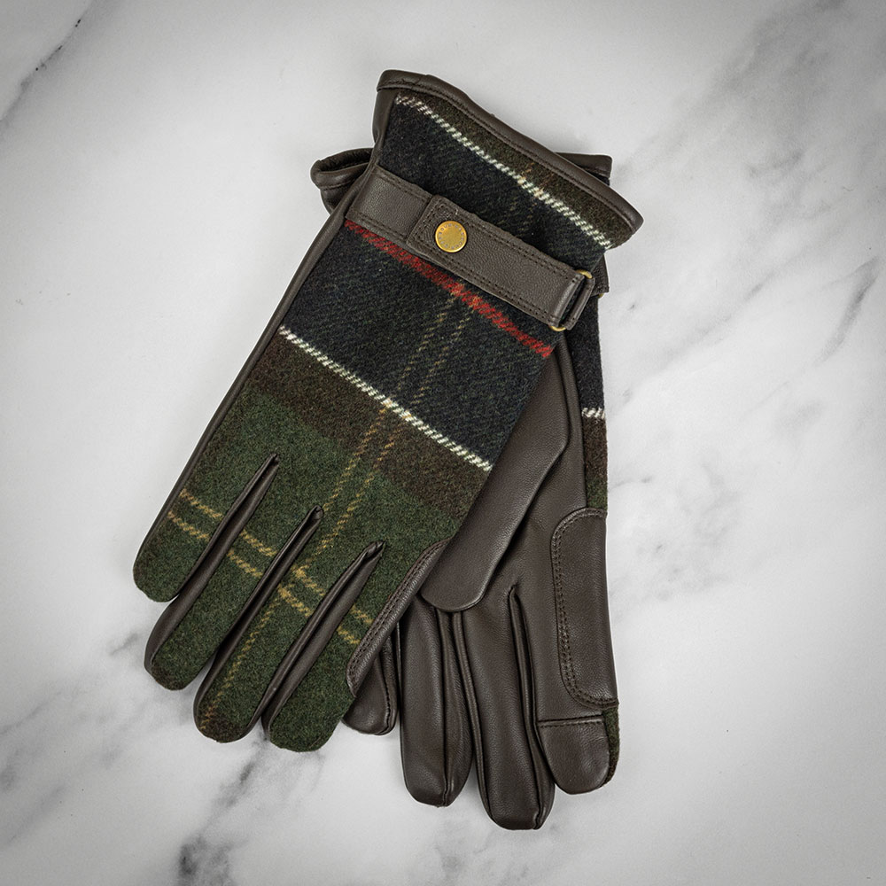 Barbour Ladies Aubrey Waterproof Touchscreen Gloves Classic Tartan